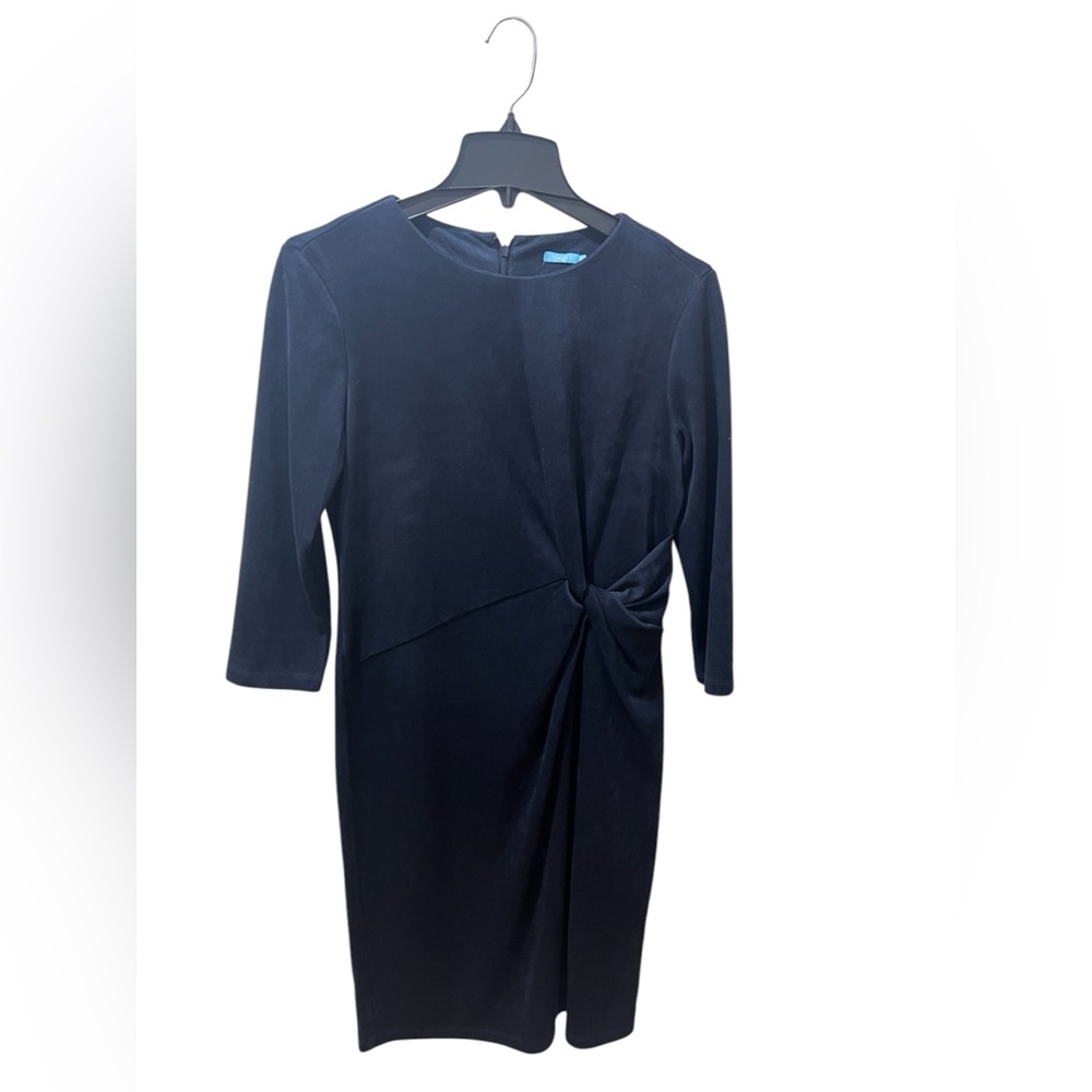 J. McLaughlinlin Sia Navy Faux Suede Sheath Dress Size Medium